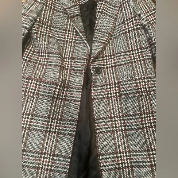 Zara Gray Plaid Coat - Picture 5 of 7